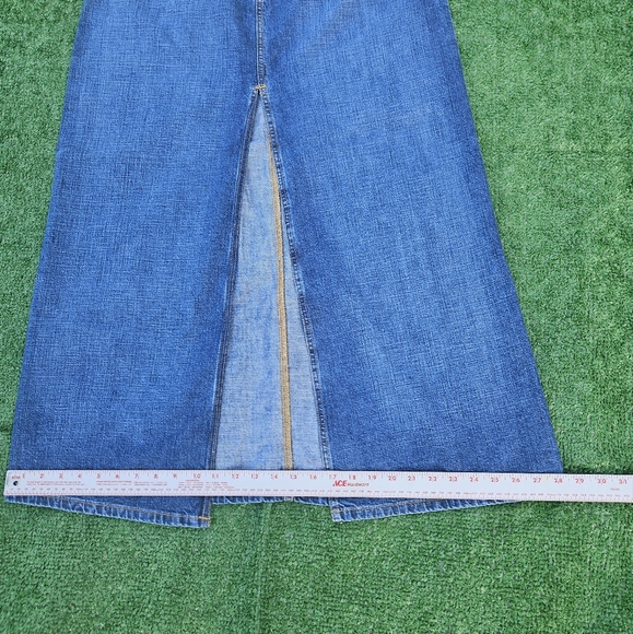 Vintage Polo Jeans Company Ralph Lauren Long Denim Skirt with Front Slit Size 12 - Picture 13 of 16